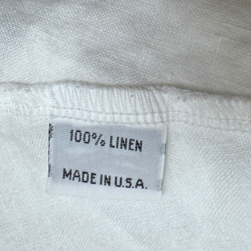 Bryn Walker Fran Basic Linen Ruffle Bell Sleeve High-Low Top White XL - Picture 13 of 14